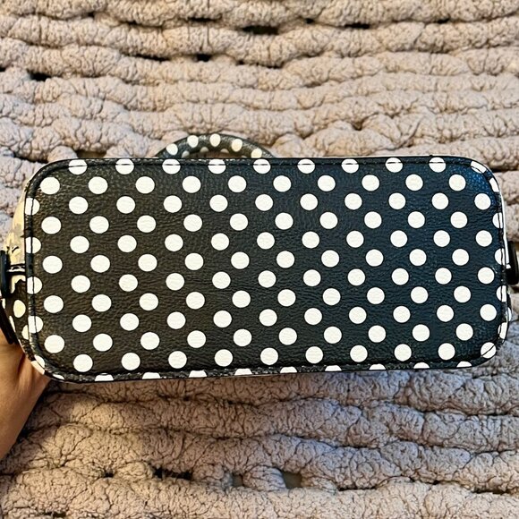Betsy Johnson Black, White & Grey Floral Polka Dot Print Handbag - Picture 14 of 16